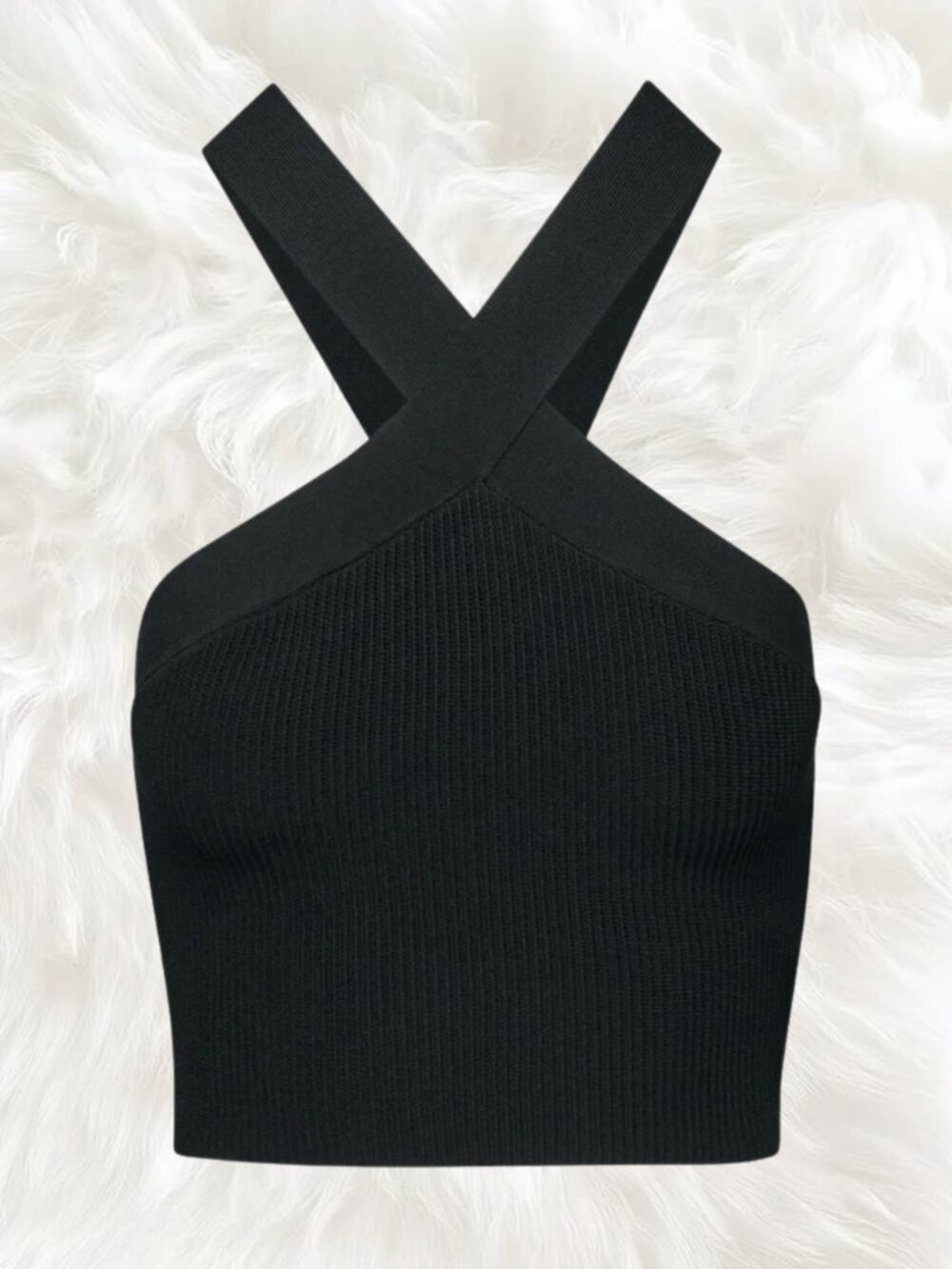BABATON - Sculpt Knit Criss Cross Cropped Tank